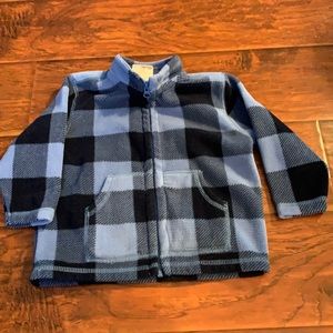 12/18mo Crazy 8 blue/dark blue fleece jack. Gently used in great condition